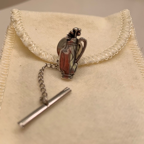 Rare Retired James Avery 3D Golfing Bag Set Tie Tac - Picture 5 of 7